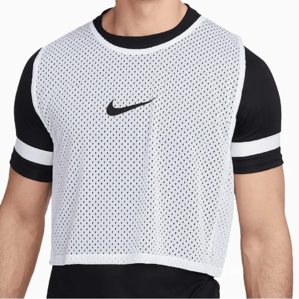 Nike White Mesh Training Tank with Black Swoosh